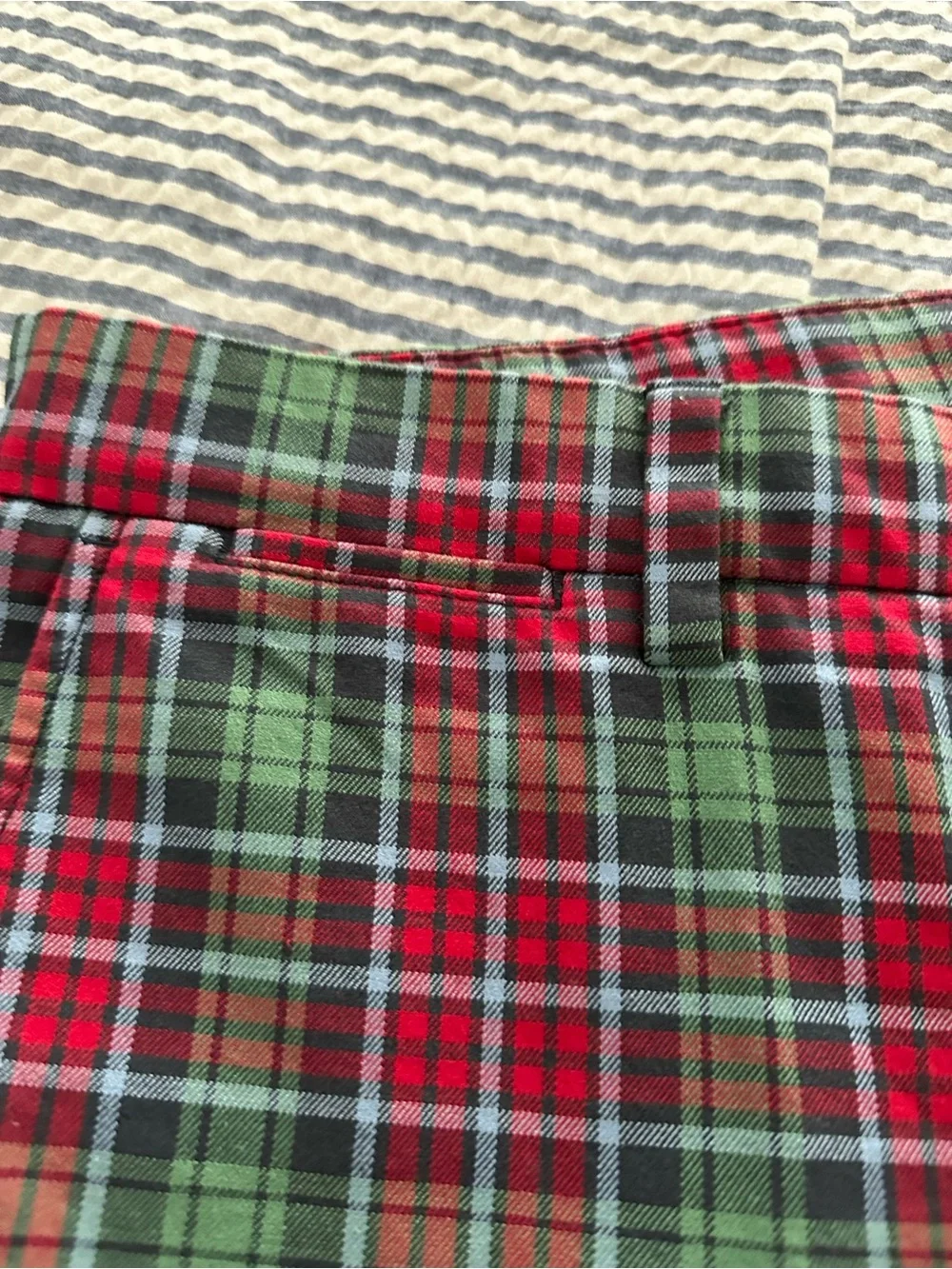 Men’s Vineyard Vines Red Plaid Straight-Leg Pants